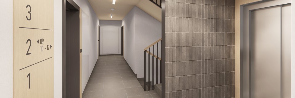 Osiedle Idea Leo - klatka schodowa na II piętrze